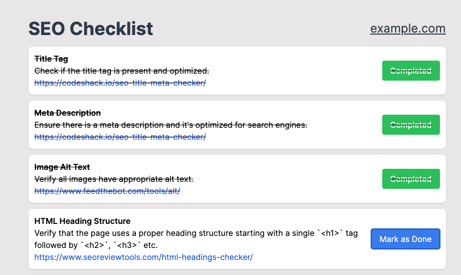 SEO checklist image